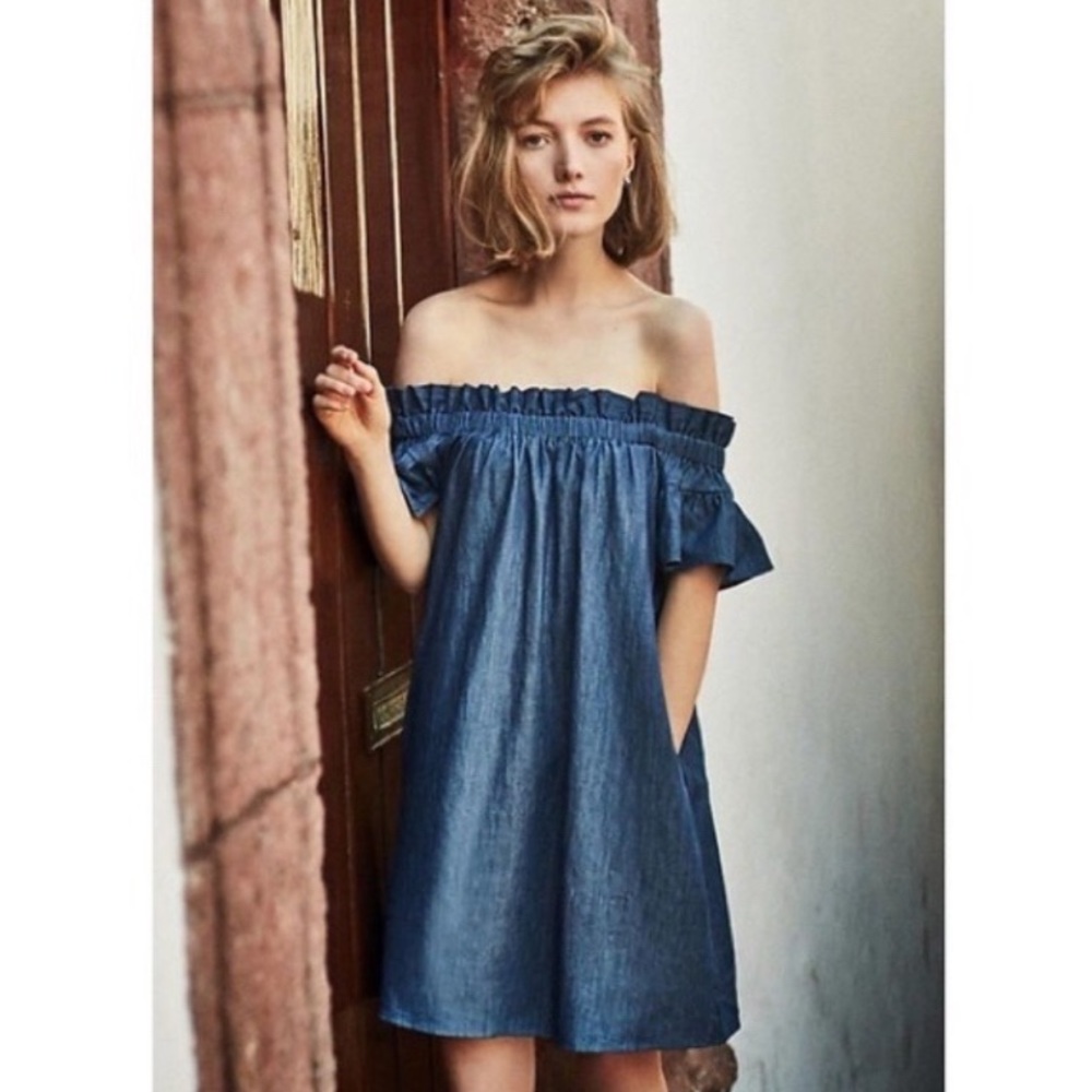Anthro Corey Lynn Calter Off-The-Shoulder Dress - Picture 1 of 11
